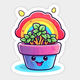 Cute Rainbow Pride Plant Sticker